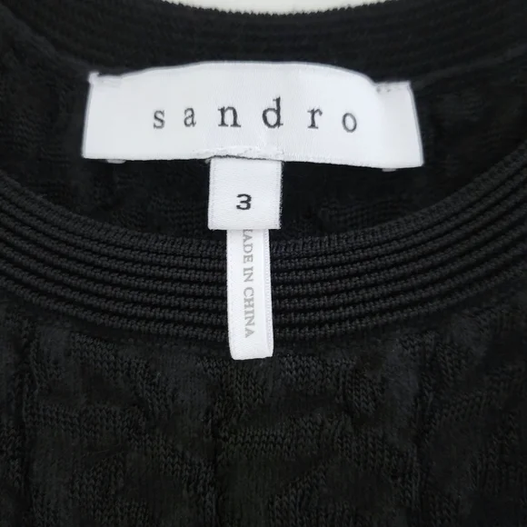 ❗️SALE ❗️Sandro Paris Black Knit Sleeveless Sweater Dress Size 3 - Picture 10 of 10